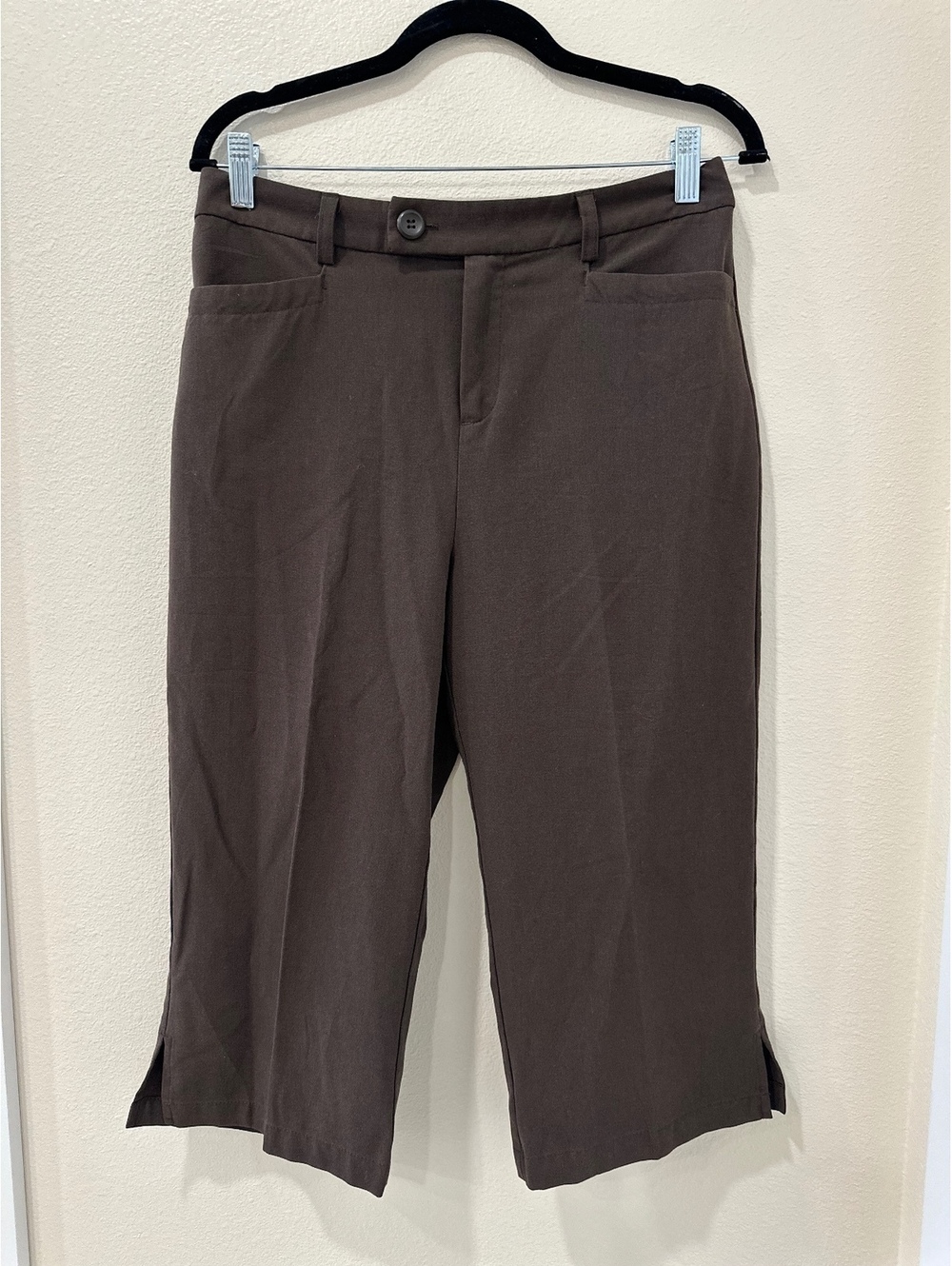 Christopher & Banks Women's Brown Cropped Dress Pants Size 6 Polyester Rayon Spd